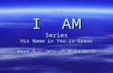 I AM - Week 5 - Jehovah M'Kaddesh