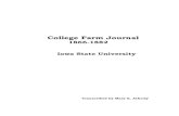 College Farm Journal - Iowa Agricultural College