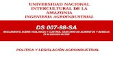 UNIVERSIDAD NACIONAL INTERCULTURAL DE LA AMAZONIA INGENIERIA AGROINDUSTRIAL DS 007-98-SA REGLAMENTO SOBRE VIGILANCIA Y CONTROL SANITARIO DE ALIMENTOS Y.