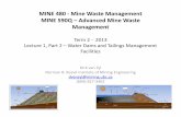 Lecture 1: Water Dams and Tailings Management Facilities