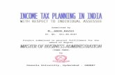 , Income Tax Planning in India With Respect to Individual Assessee
