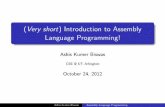 Very Short Intro to Assembly Language Programming