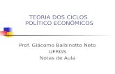 TEORIA DOS CICLOS POLÍTICO ECONÔMICOS Prof. Giácomo Balbinotto Neto UFRGS Notas de Aula.