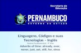 Linguagens, Códigos e suas Tecnologias – Inglês Ensino Fundamental, 9° Ano Adverbs of time: already, ever, never, just, yet, still, for, since.