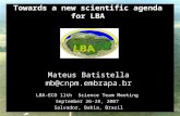 Towards a new scientific agenda for LBA LBA-ECO 11th Science Team Meeting September 26-28, 2007 Salvador, Bahia, Brazil Mateus Batistella mb@cnpm.embrapa.br.