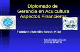 Diplomado de Gerencia en Acuicultura Aspectos Financieros Fabrizio Marcillo Morla MBA barcillo@gmail.com (593-9) 4194239.