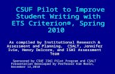 Csuf pilot to improve writing 2011
