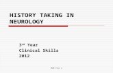 History taking in neurology 2012