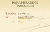 Paraphrasing techniques