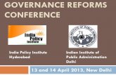 My presentation at Governance Reforms Conference, IIPA Delhi 13-14 April 2013
