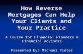 Reverse mortgage to financial planners & advisors