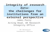 James Parry - Research Integrity - Institutional Respons