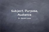 1101: Subject, Purpose, Audience