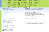 Key Performance Indicators for Energy Efficient Asset Management in a Factory Automation Testbed