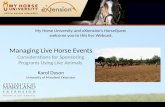 Managing Live Horse Events