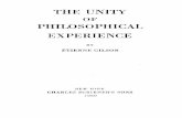 [Etienne Gilson] the Unity of Philosophical Experience