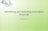 Identifying and Selecting Curriculum Materials