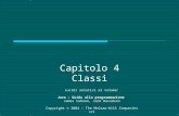 Capitolo 4 Classi Lucidi relativi al volume: Java – Guida alla programmazione James Cohoon, Jack Davidson Copyright © 2004 - The McGraw-Hill Companies.