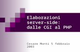 Elaborazioni server- side: dalle CGI al PHP Cesare Monti 5 febbraio 2003.