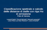 Classificazione spettrale e calcolo delle distanze di stelle con riga Hα in emissione Polo di Verona Lonardi Fabio (1) Piccoli Michele (1) Manzati Leonardo.