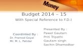 Budget 2014 – 15, With Special Reference to F.D.I