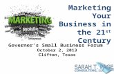 Marketing Your Business in the 21st Century