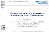Community Learning Analytics - Challenges and Opportunities - ICWL 2013 Invited Talk