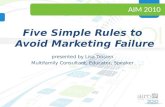 Five Simple Rules to Avoid Marketing Failure