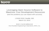 Leveraging Open Source Software to Maximize Your Development Resources (and the problems you can expect with success)