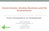 Governments, Society, Business and the Environment: From Competitors to Compatriots