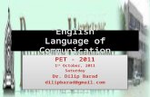 English - Language of Communication PET 2011