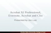 Brief overview of Acrobat Professional, Evernote, Rocket Matter and Clio