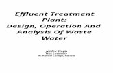 Effluent Treatment Plant Design, Operation And Analysis Of Waste Water
