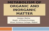 Metabolism of  organic  matter