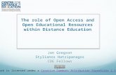 The role of Open Access and Open Educational Resources within Distance Education