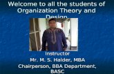 Welcome to organization theory and design