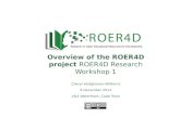 ROER4D Cape Town Workshop Overview 9 Dec 2013
