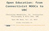 Open Education: From cMOOCs to UBC
