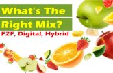What's The Right Mix? F2F, Digital, Hybrid