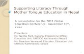 Supporting literacy through mother tongue education in nepal