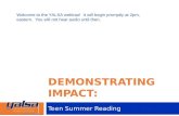 YALSA webinar demonstrating impact teen summer reading