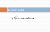GenealogyBank Quick Research Tips - SCGS Genealogy Jamboree 2012
