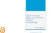 Zanele Mathe on Open access and Open data at CPUT