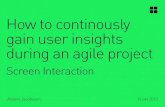 User insights during an agile project