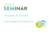 Analytics and Analysis presented by Luke Schlegel and Dan Cardamone
