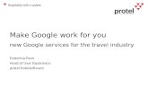 Make Google work for you - new Google services for the travel industry
