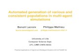 Automated generation of various and consistent populations in multi-agent simulations
