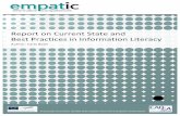Report on Current State and Best Practices in Information Literacy
