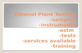 Cara 's ethanol laboratory testing requirements