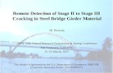 Remote detection of stage ii to stage iii cracking in steel bridge girder material